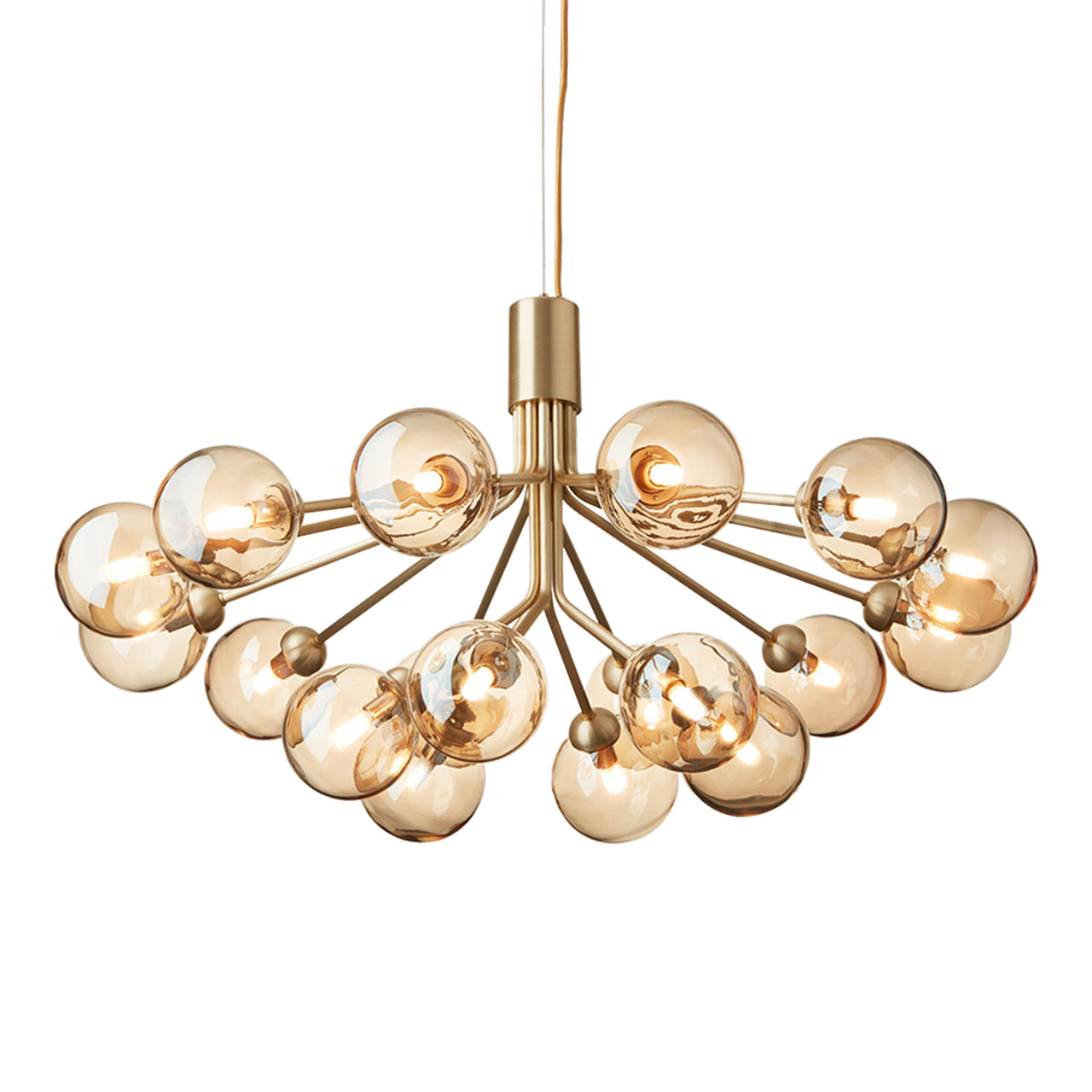 Apiales 18 Chandelier: Brushed Brass + Optic Gold + Gold