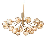Apiales 18 Chandelier: Brushed Brass + Optic Gold + Gold