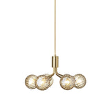 Apiales 6 Pendant Light: Brushed Brass + Optic Gold + Gold