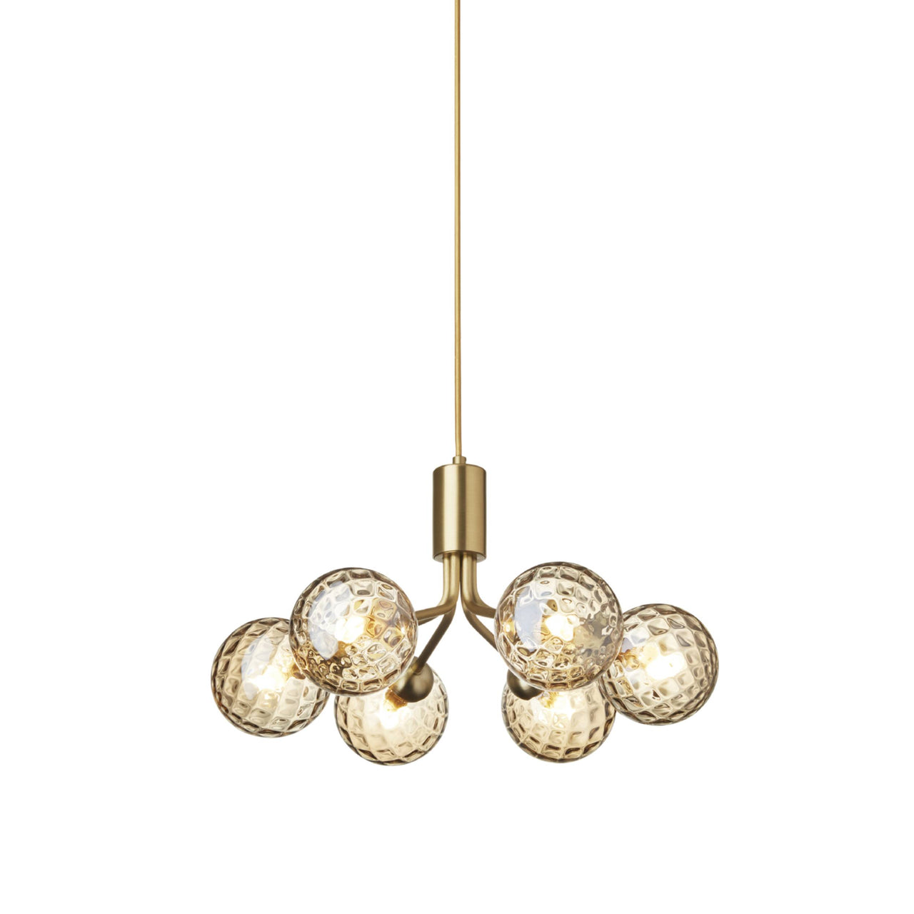 Apiales 6 Pendant Light: Brushed Brass + Optic Gold + Gold