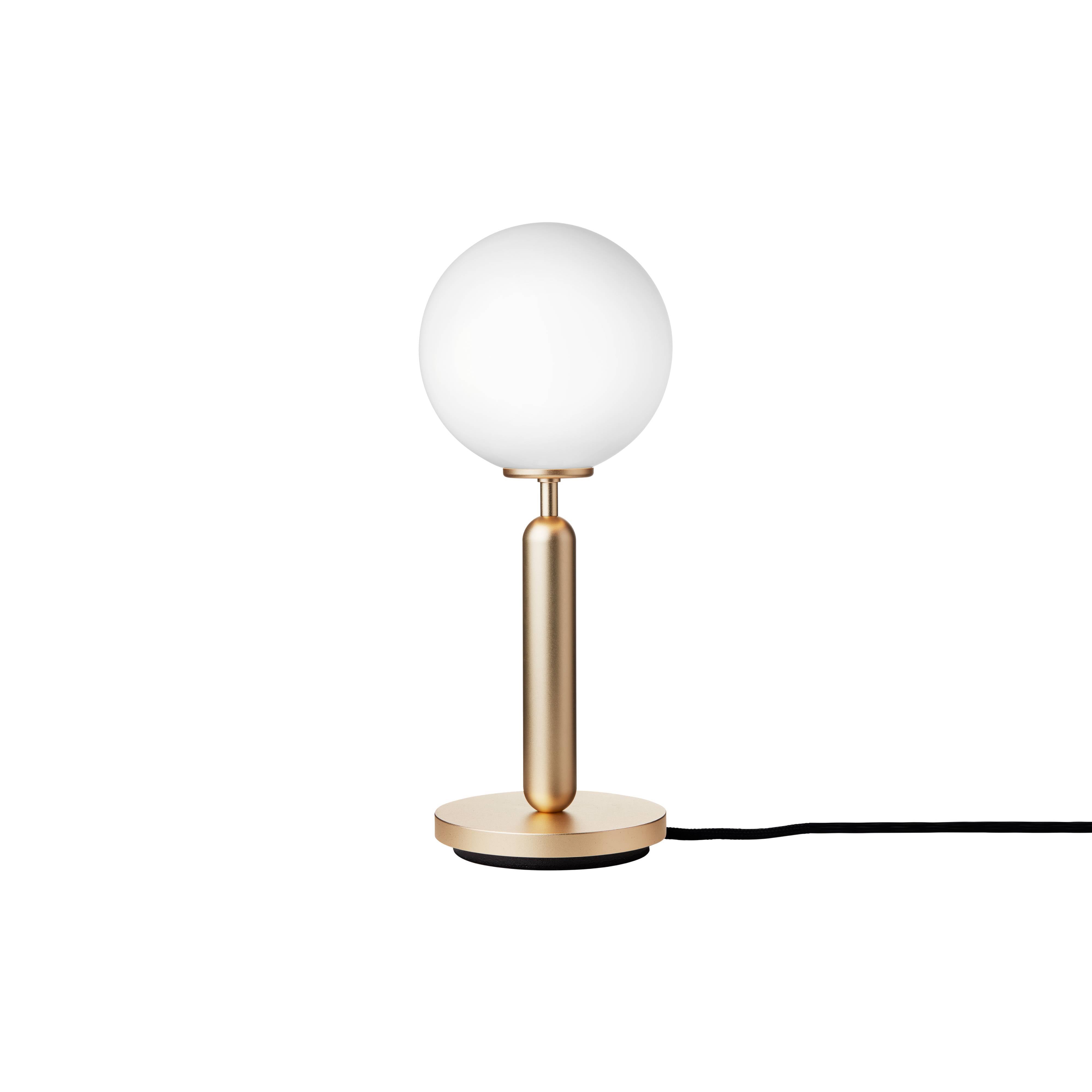 Miira Table Lamp: Opal White + Brass