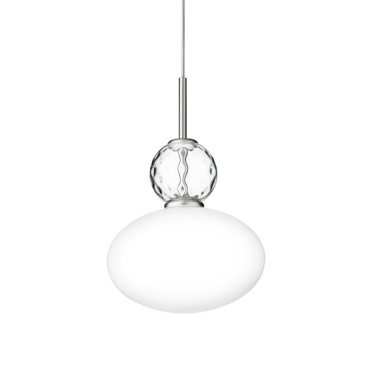 Rizzatto 32 Pendant Lamp: Satin Silver + Silver