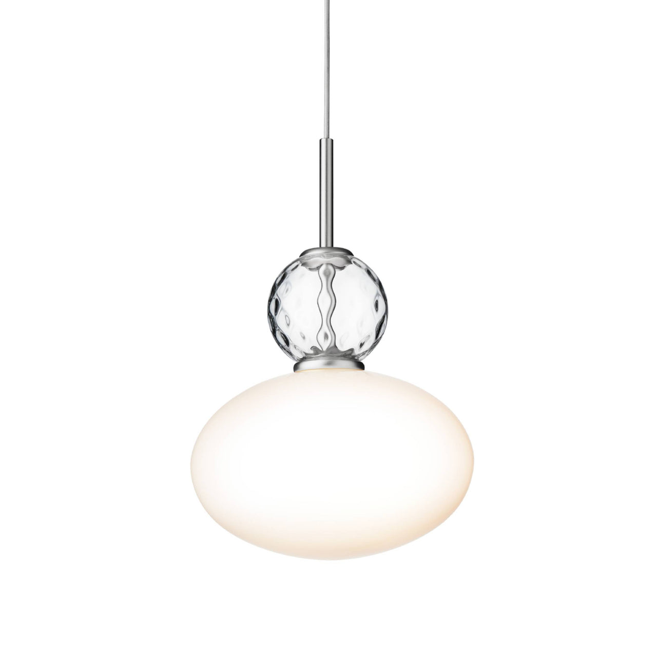 Rizzatto 32 Pendant Lamp: Satin Silver + Silver