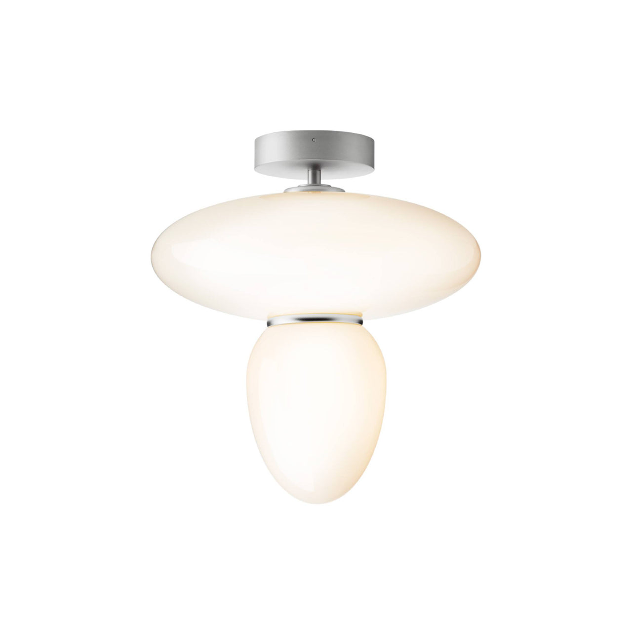 Rizzatto 42 Ceiling Lamp: Satin Silver + Silver