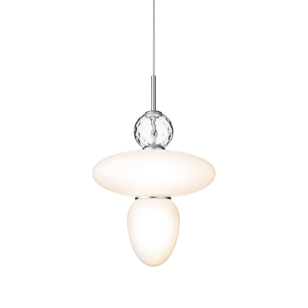 Rizzatto 43 Pendant Lamp: Satin Silver + Silver