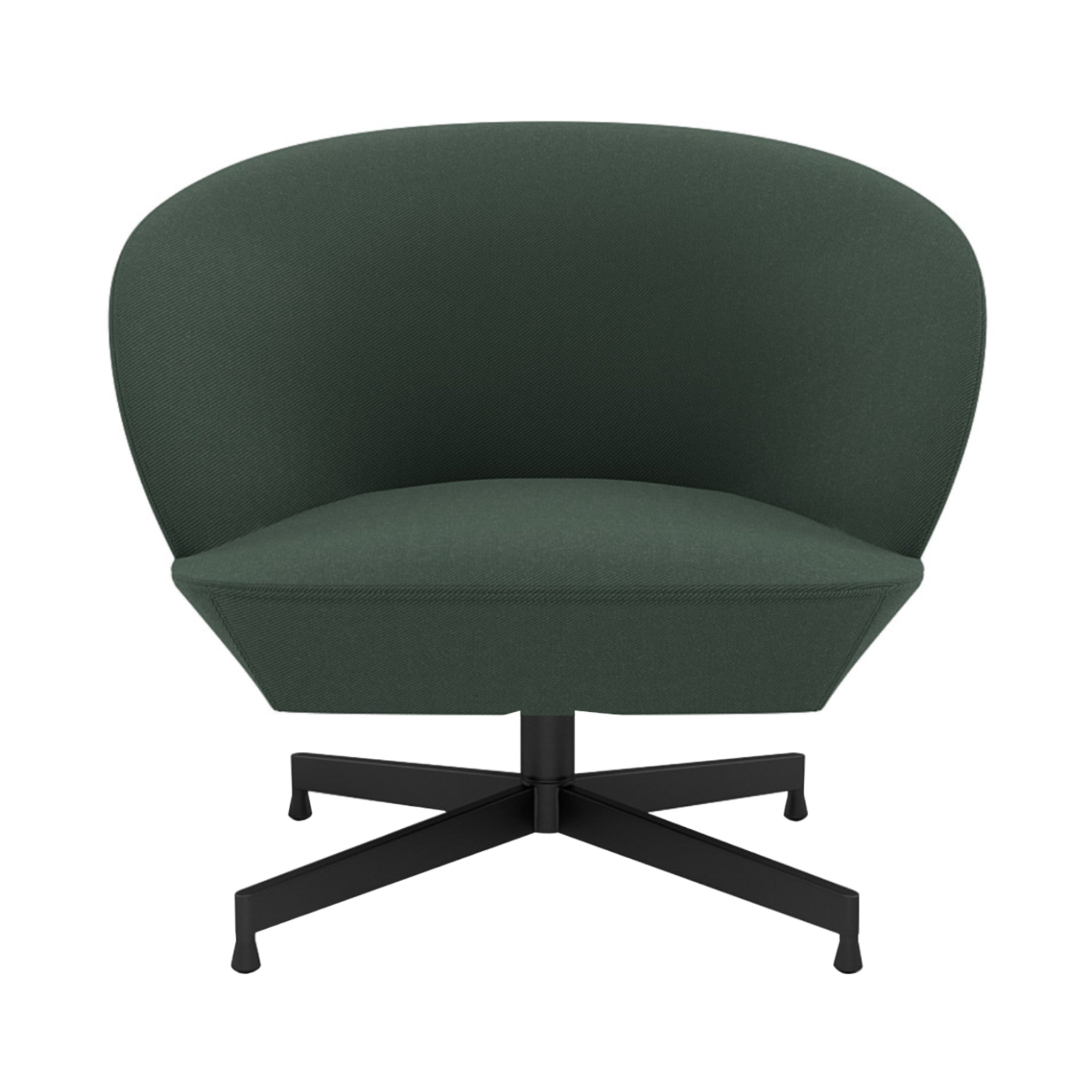 Oslo Lounge Chair: Swivel Base + Black + Twil Weave 990