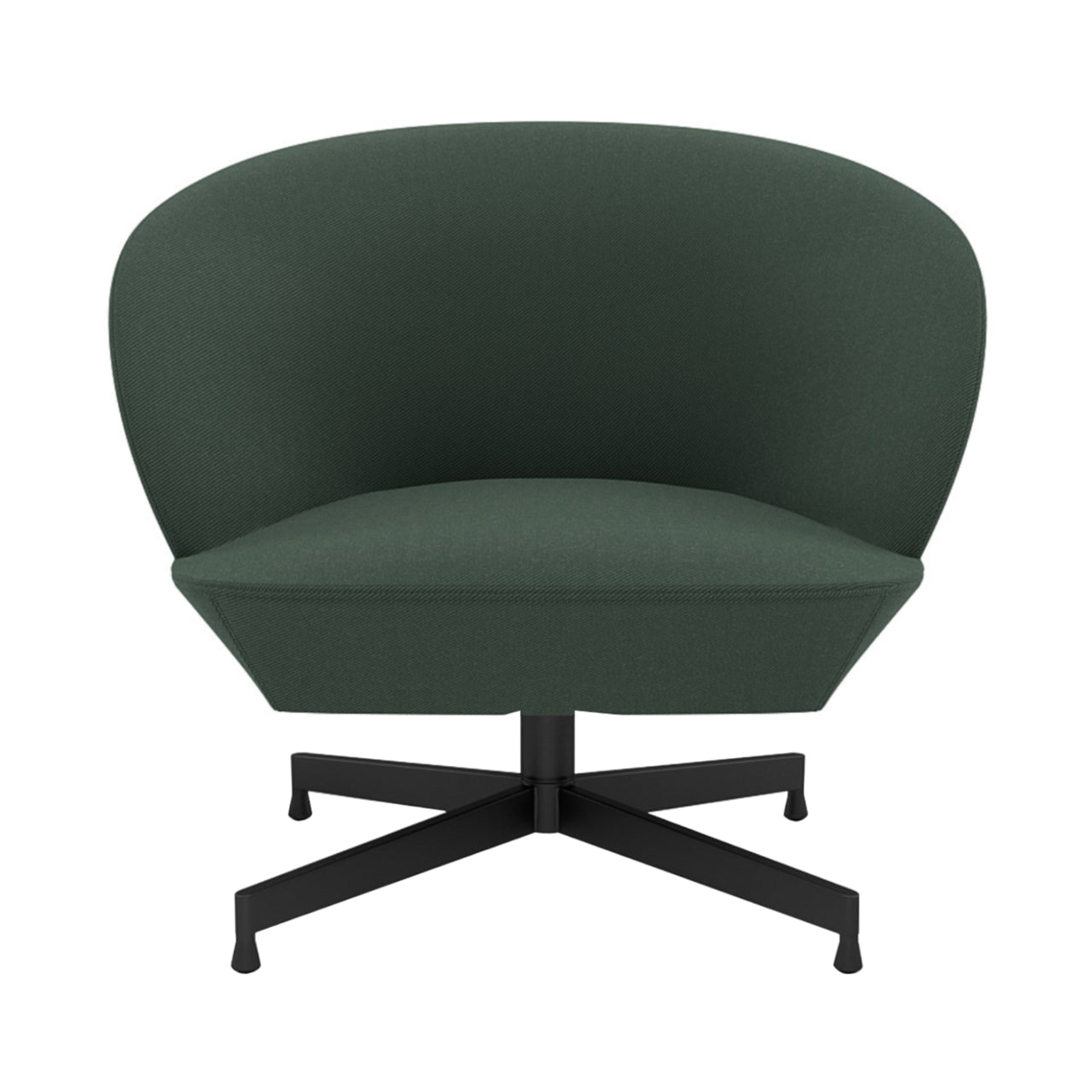 Oslo Lounge Chair: Swivel Base + Black + Twil Weave 990
