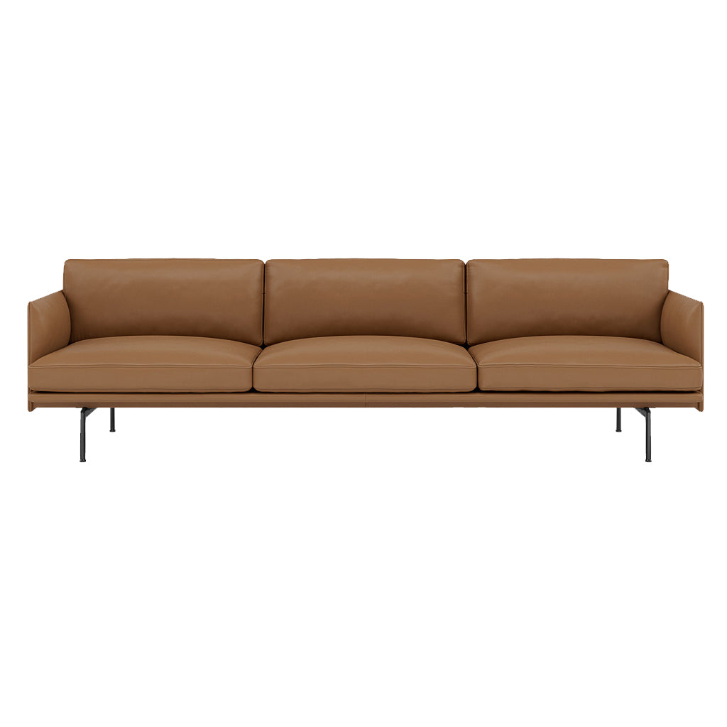 Outline 3.5 Seater Sofa: Refine Leather Cognac