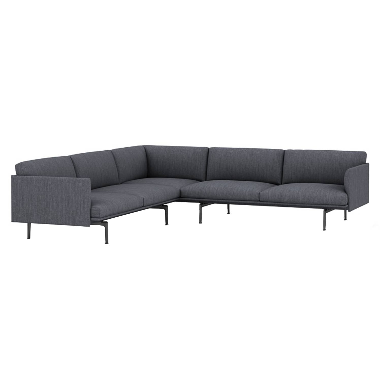 Outline Corner Sofa: Black