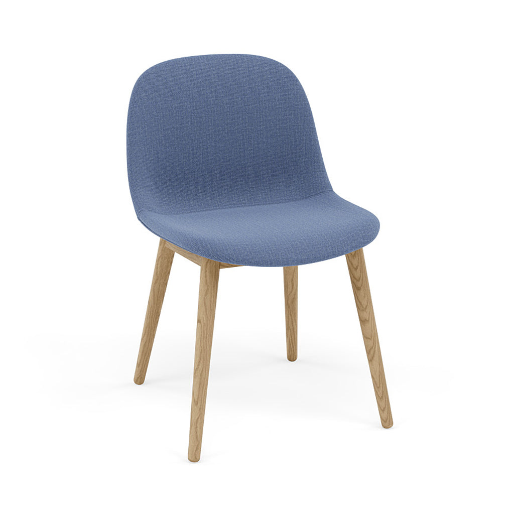 Fiber Side Chair: Wood Base + Recycled Shell + Upholstered + Oak