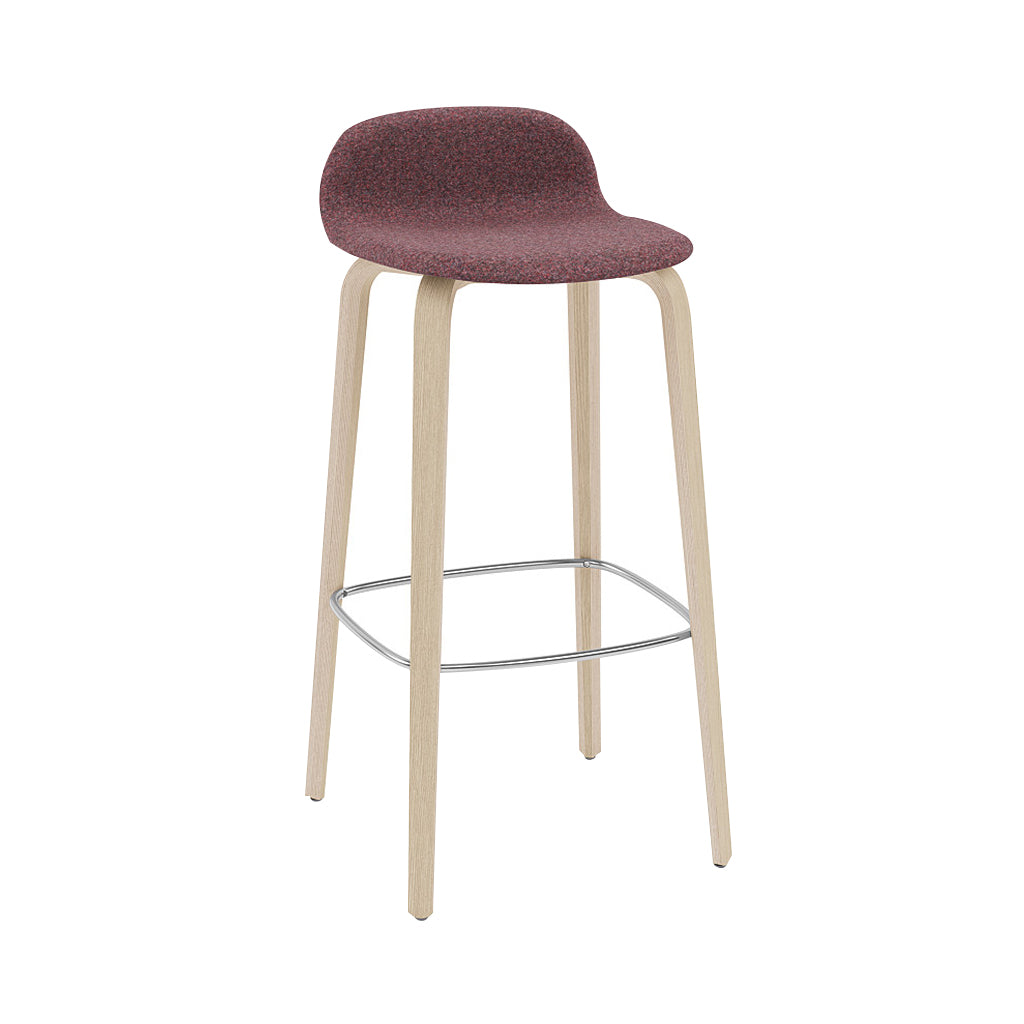 Visu Bar Stool: Upholstered + Oak