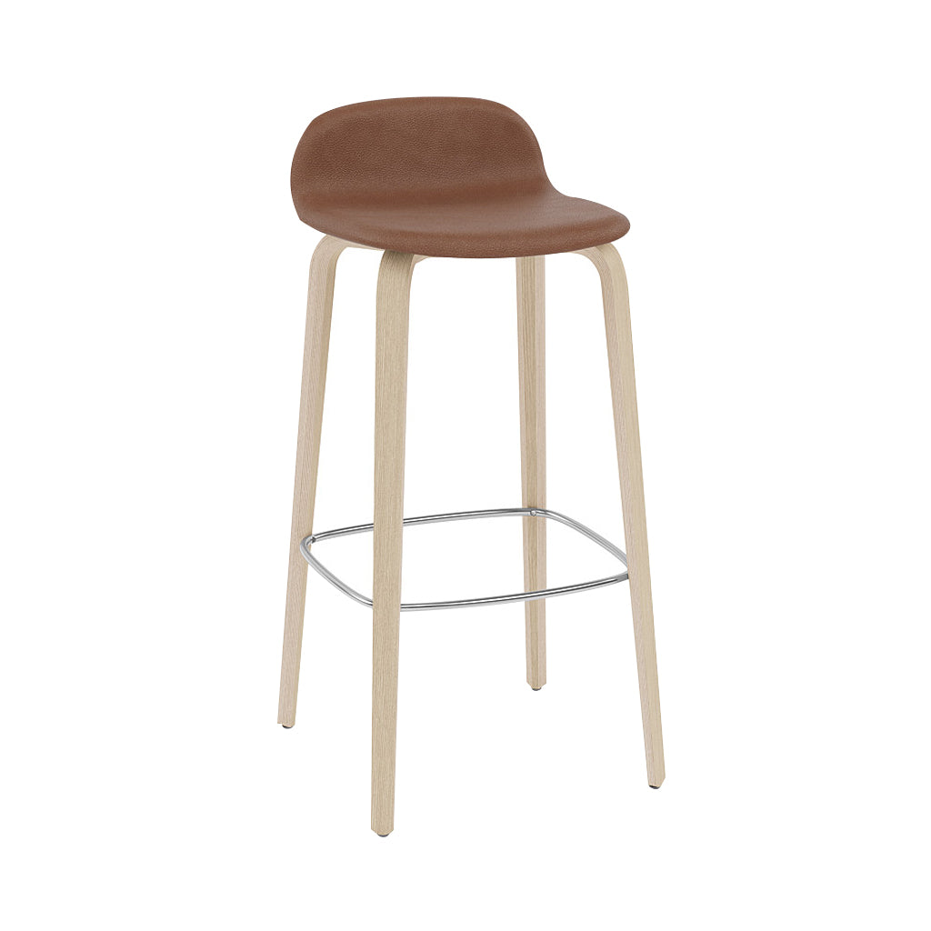 Visu Bar Stool: Upholstered + Oak