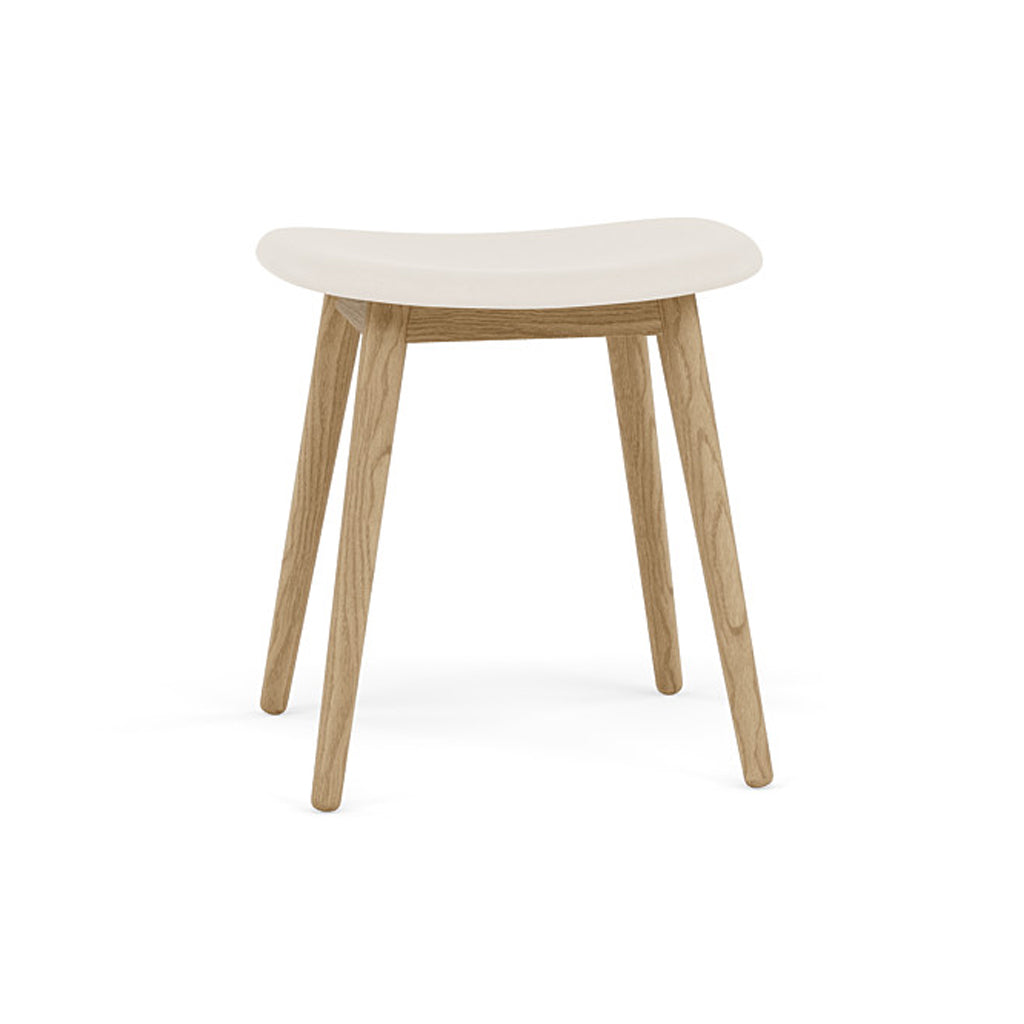 Fiber Stool: Wood Base + Upholstered + Oak