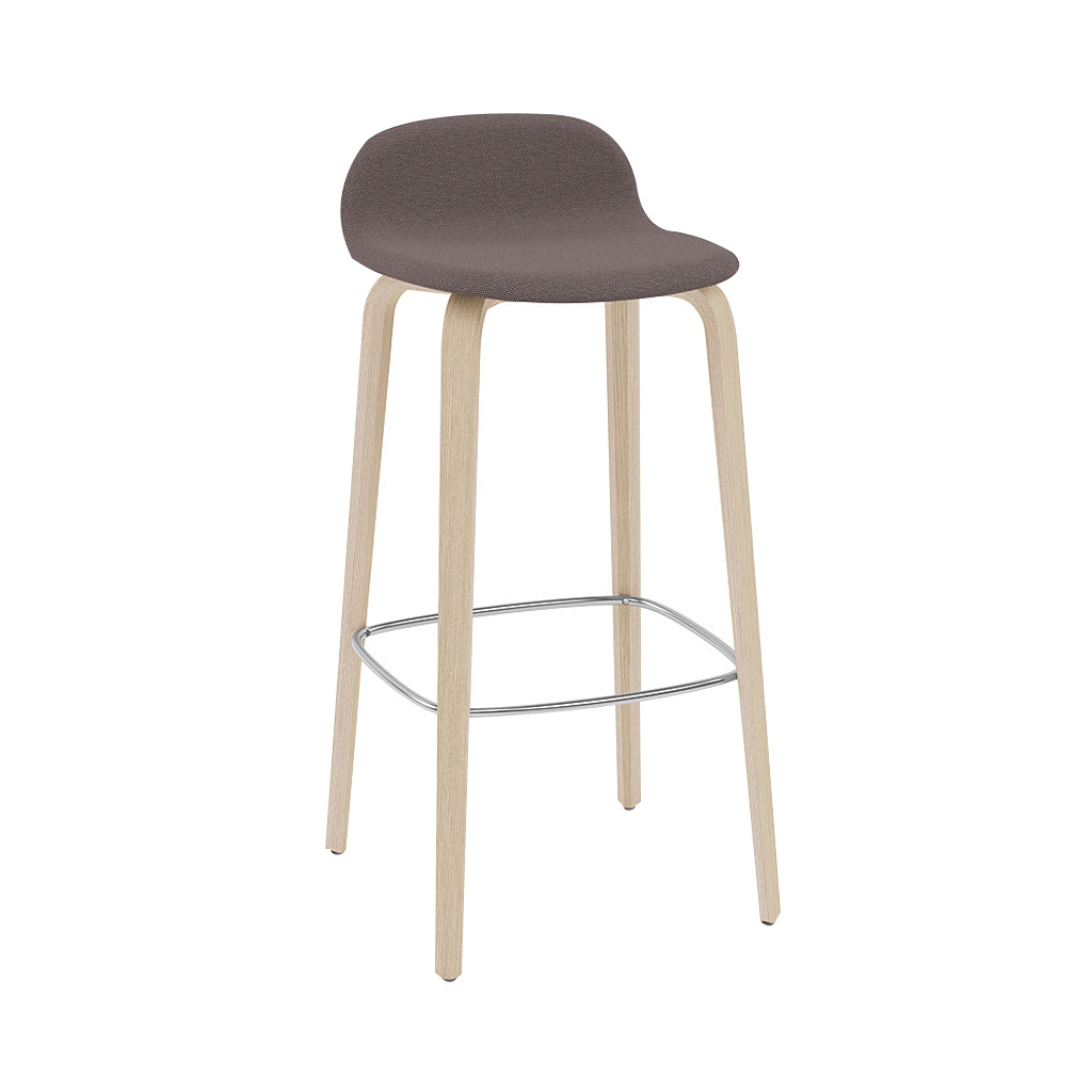 Visu Bar Stool: Upholstered + Oak