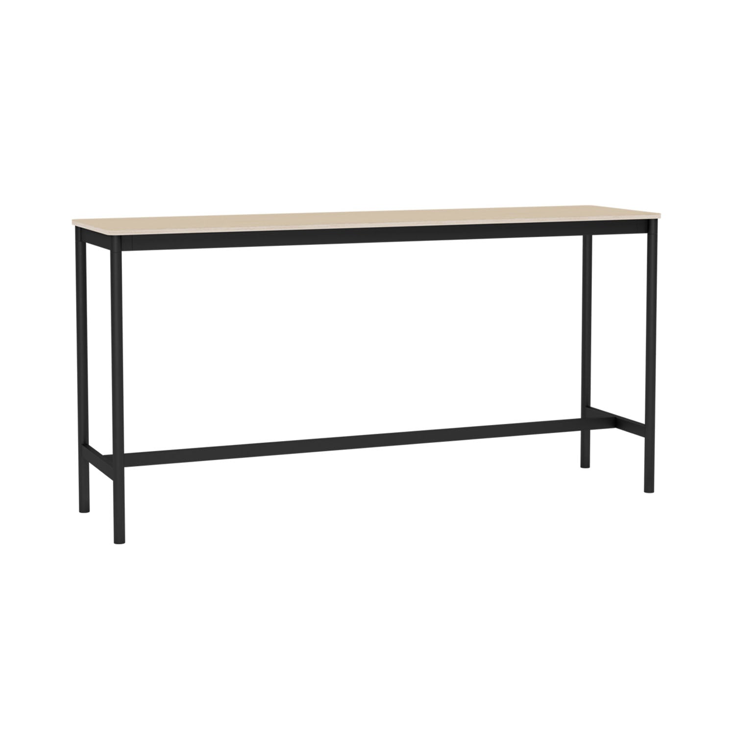 Base High Table: Oak Veneer + Plywood Edge + Black