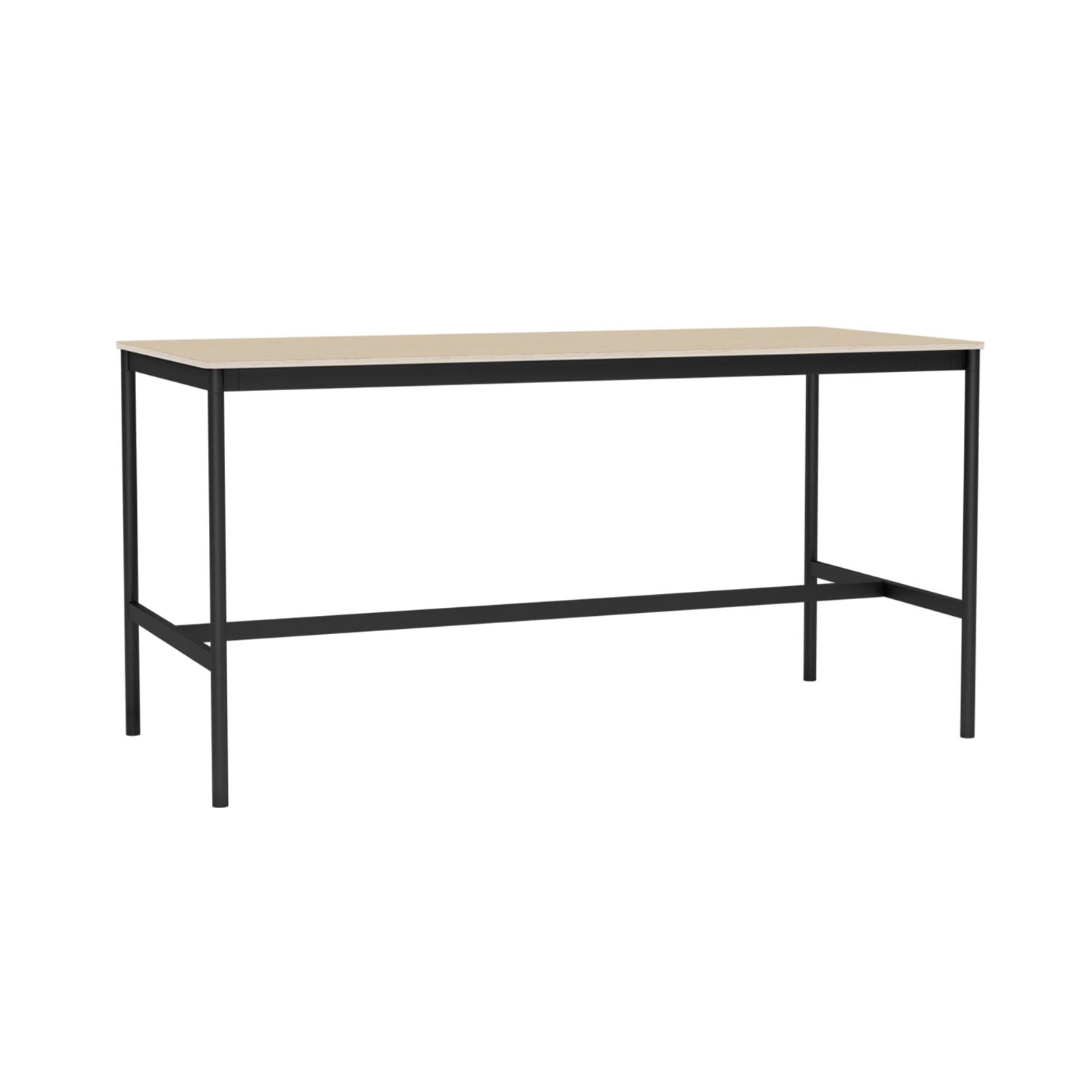 Base High Table: Oak Veneer + Plywood Edge + Black