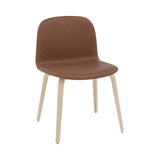 Visu Wide Chair: Wood Base + Upholstered + Oak