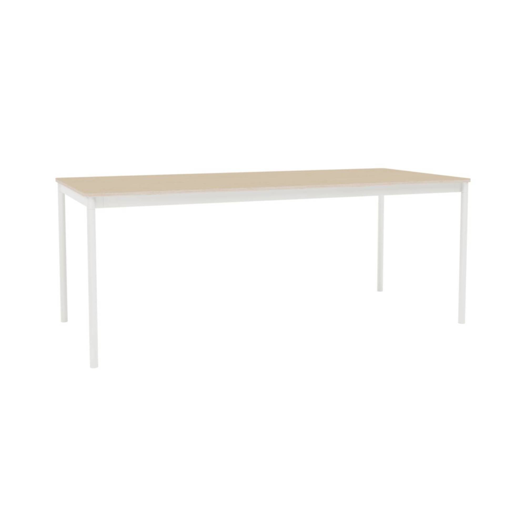 Base Table: Medium + Oak Veneer + Plywood Edge + White
