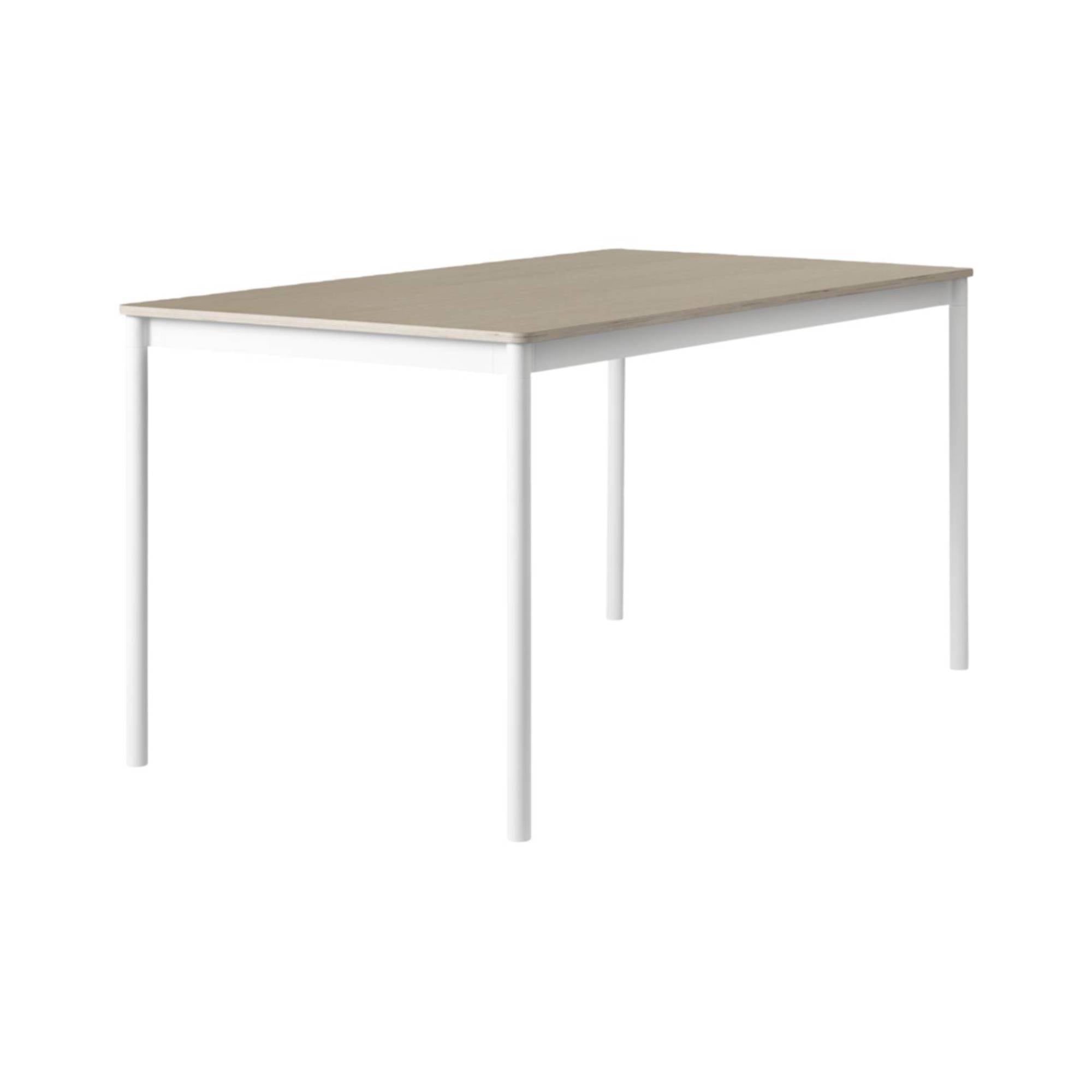 Base Table: Small + Oak Veneer + Plywood Edge + White
