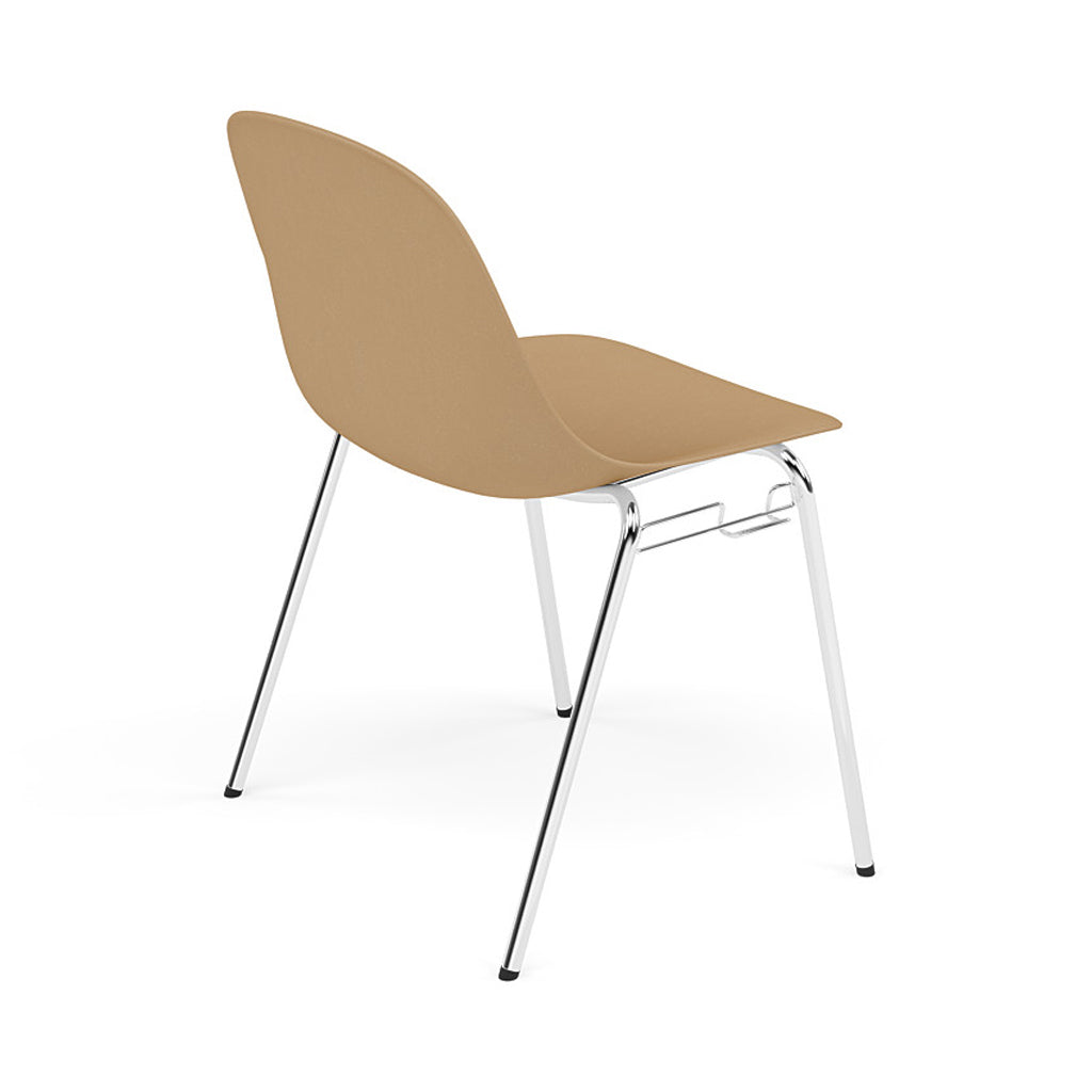 Fiber Side Chair: A-Base with Linking Device + Felt Glides + Ochre