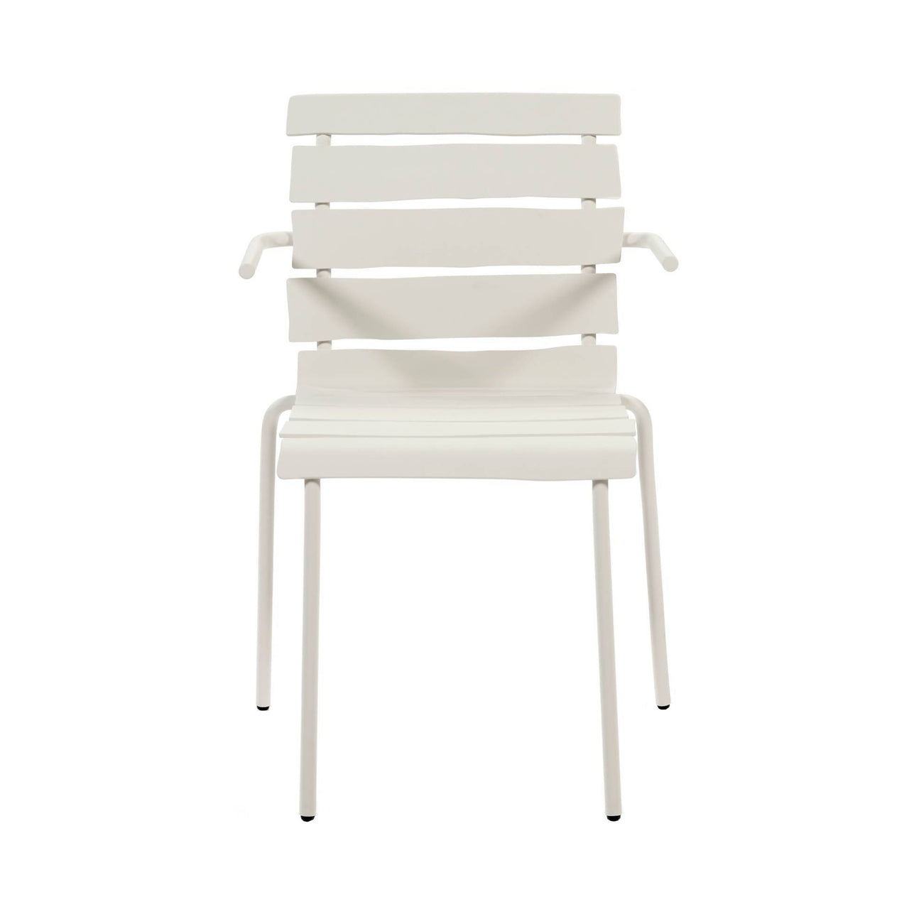 Aligned Outdoor Stacking Chair: Off-White + With Arm