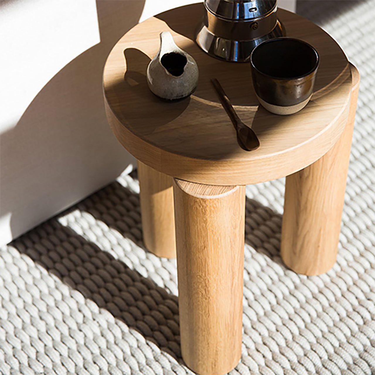 Offset Stool + Side Table