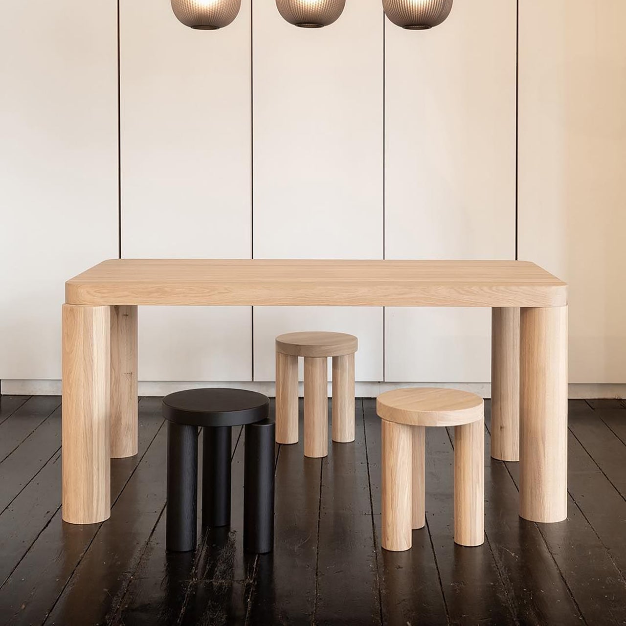 Offset Stool + Side Table + LS