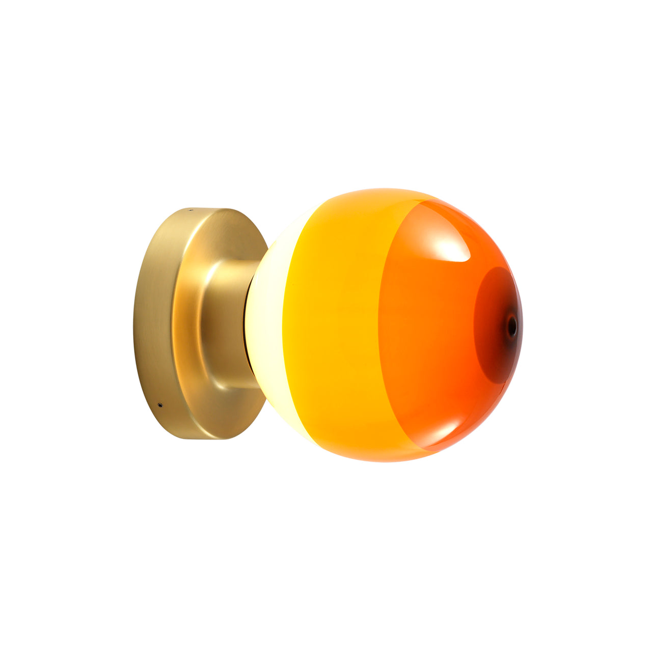 Dipping Wall Light: A2-13 + Brushed Brass + Amber