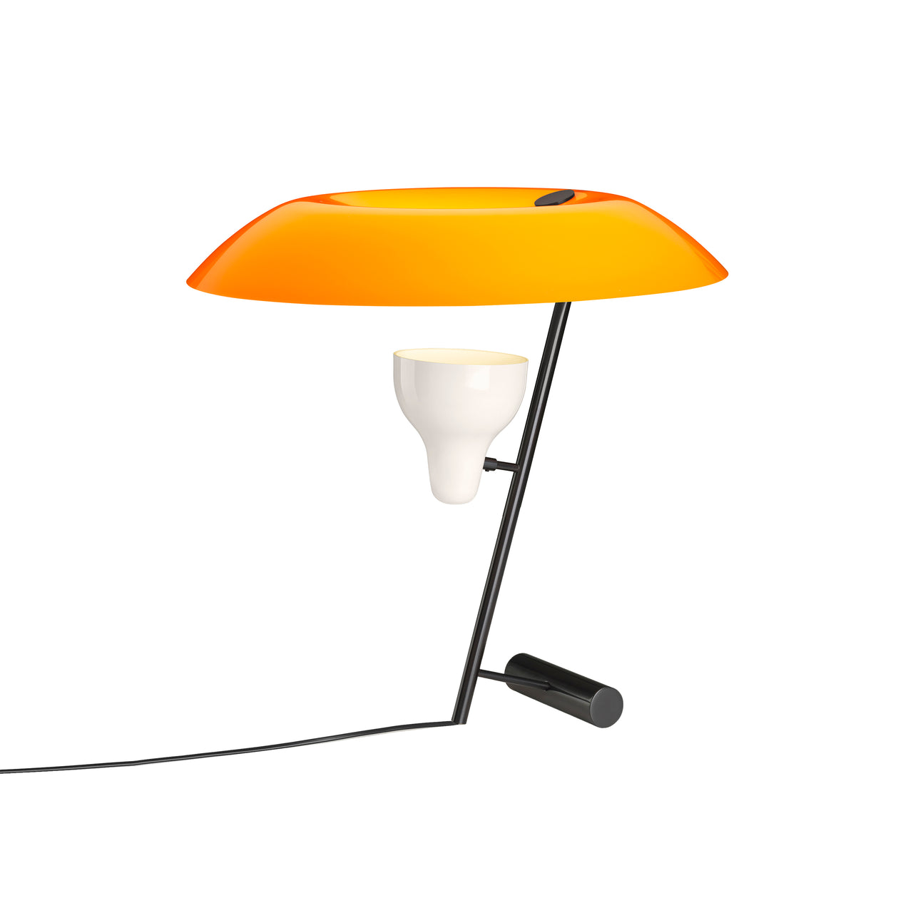 Model 548 Table Lamp: Dark Burnished Brass + Orange