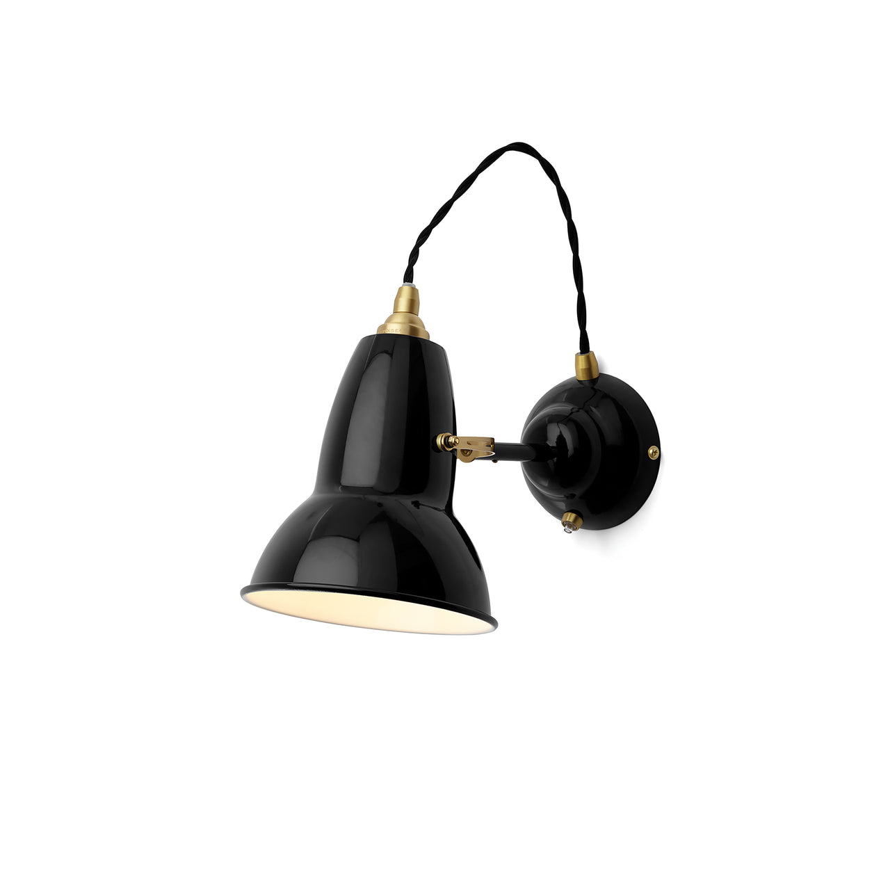 Original 1227 Brass Wall Light: Jet Black