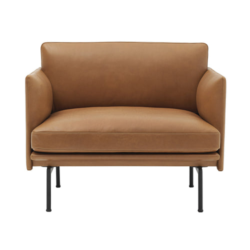 Outline Chair: Black + Refine Leather Cognac