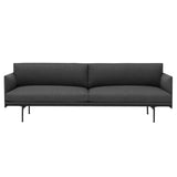 Outline 3-Seater Sofa: Black + Remix 163
