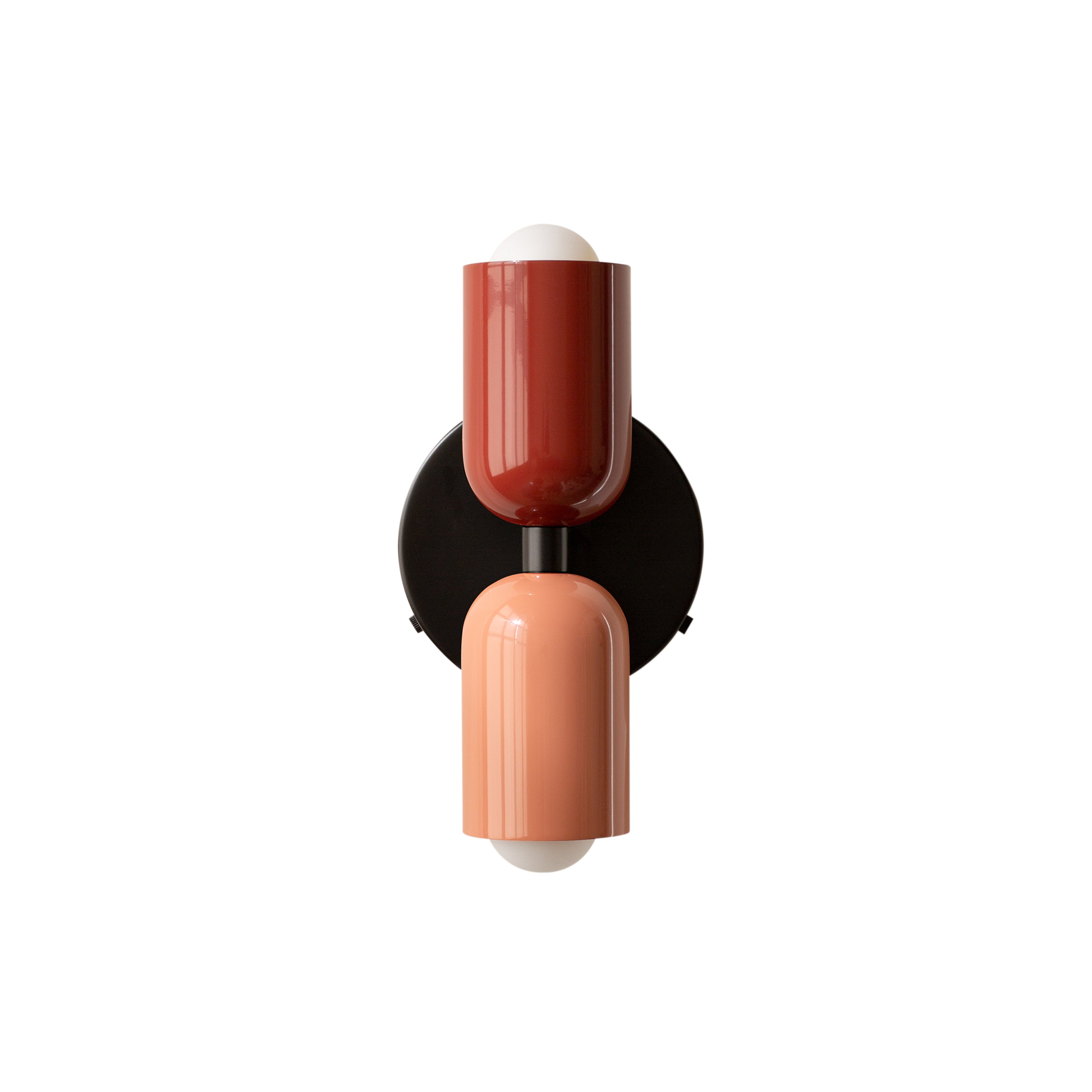 Up Down Sconce: Duo-Tone + Oxide Red + Peach + Black
