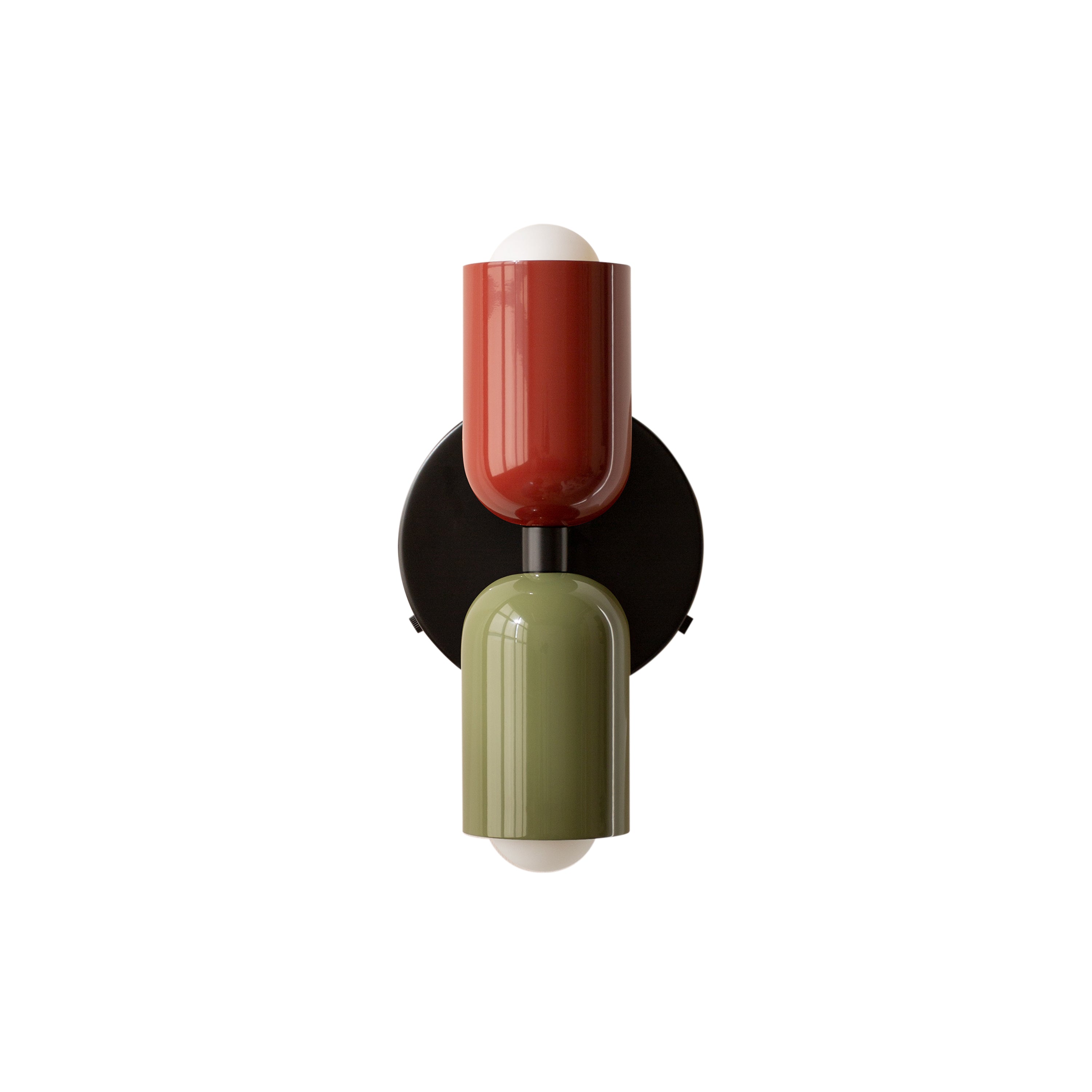Up Down Sconce: Duo-Tone + Oxide Red + Reed Green + Black
