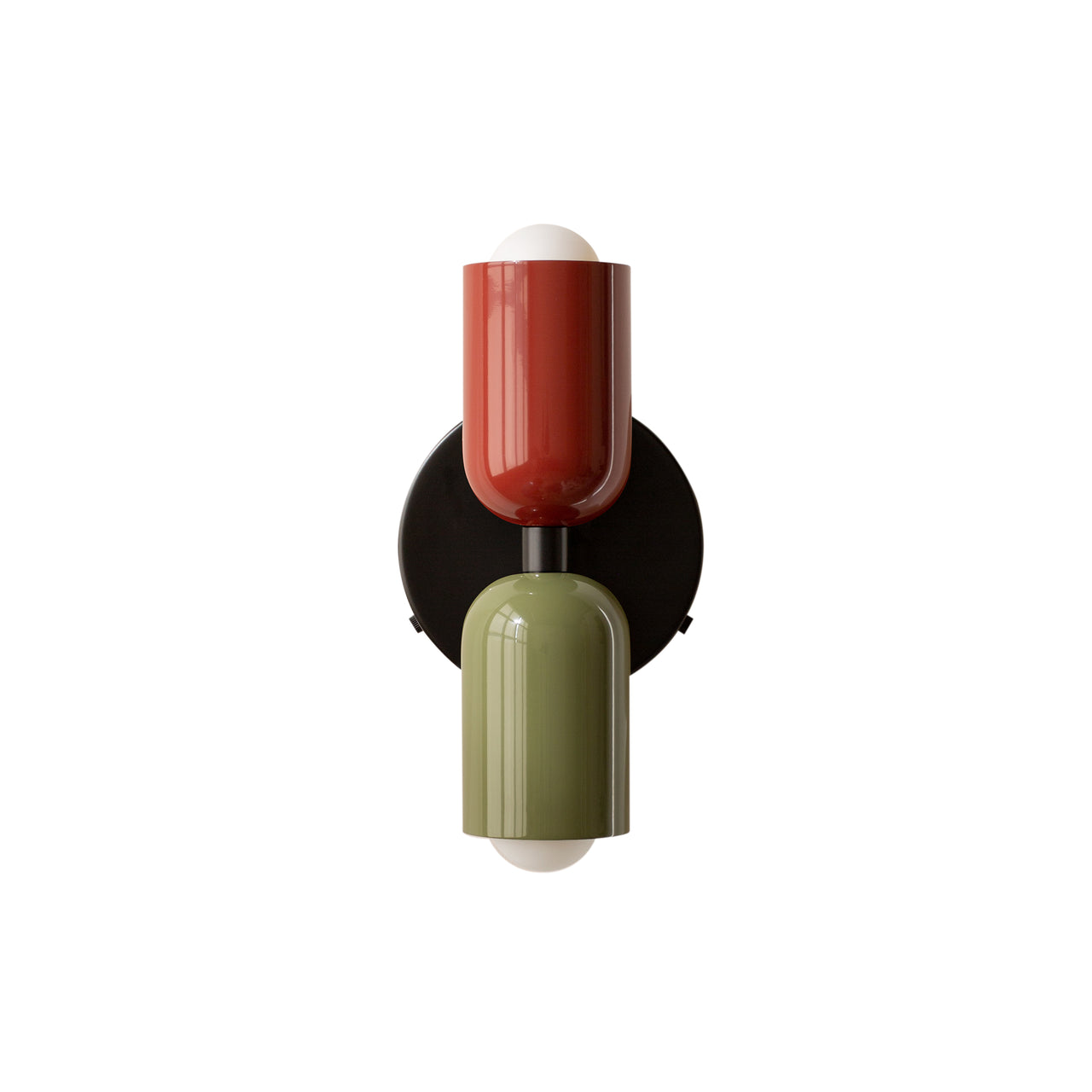 Up Down Sconce: Duo-Tone + Oxide Red + Reed Green + Hardwire