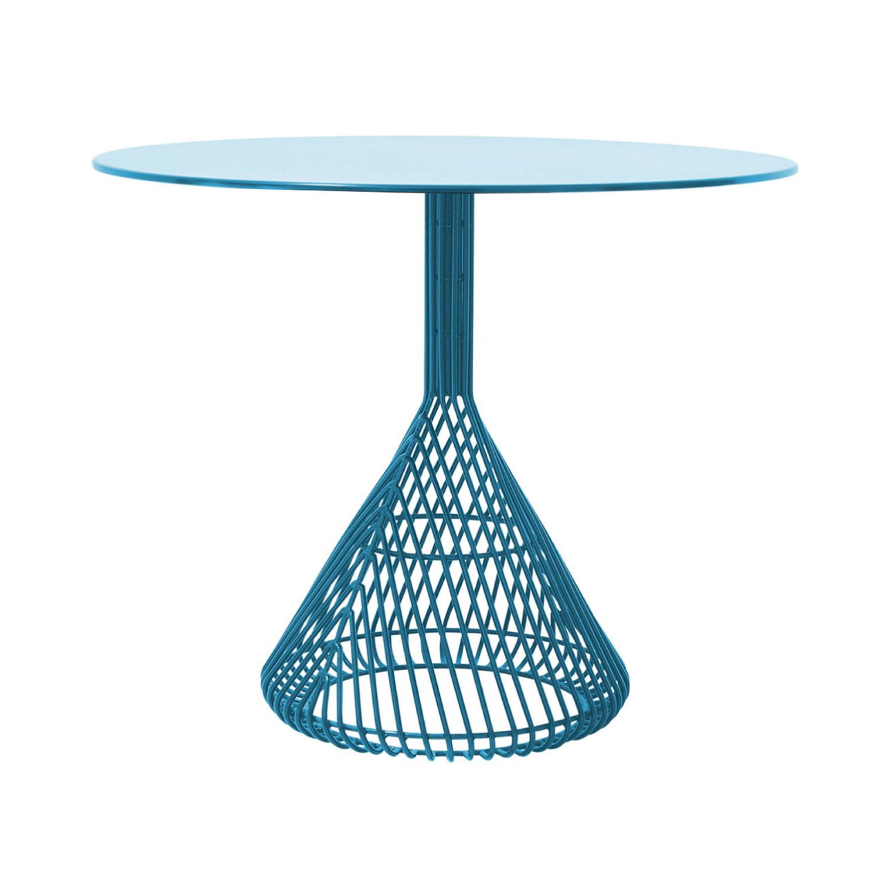 Bistro Dining Table: Peacock Blue + Peacock Blue Metal