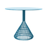 Bistro Dining Table: Peacock Blue + Peacock Blue Metal