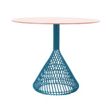 Bistro Dining Table: Peacock Blue + Peachy Pink Metal