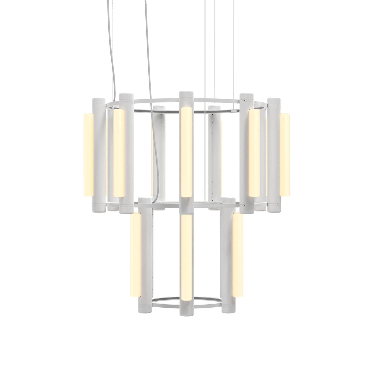 Pipeline 7 Chandelier: White