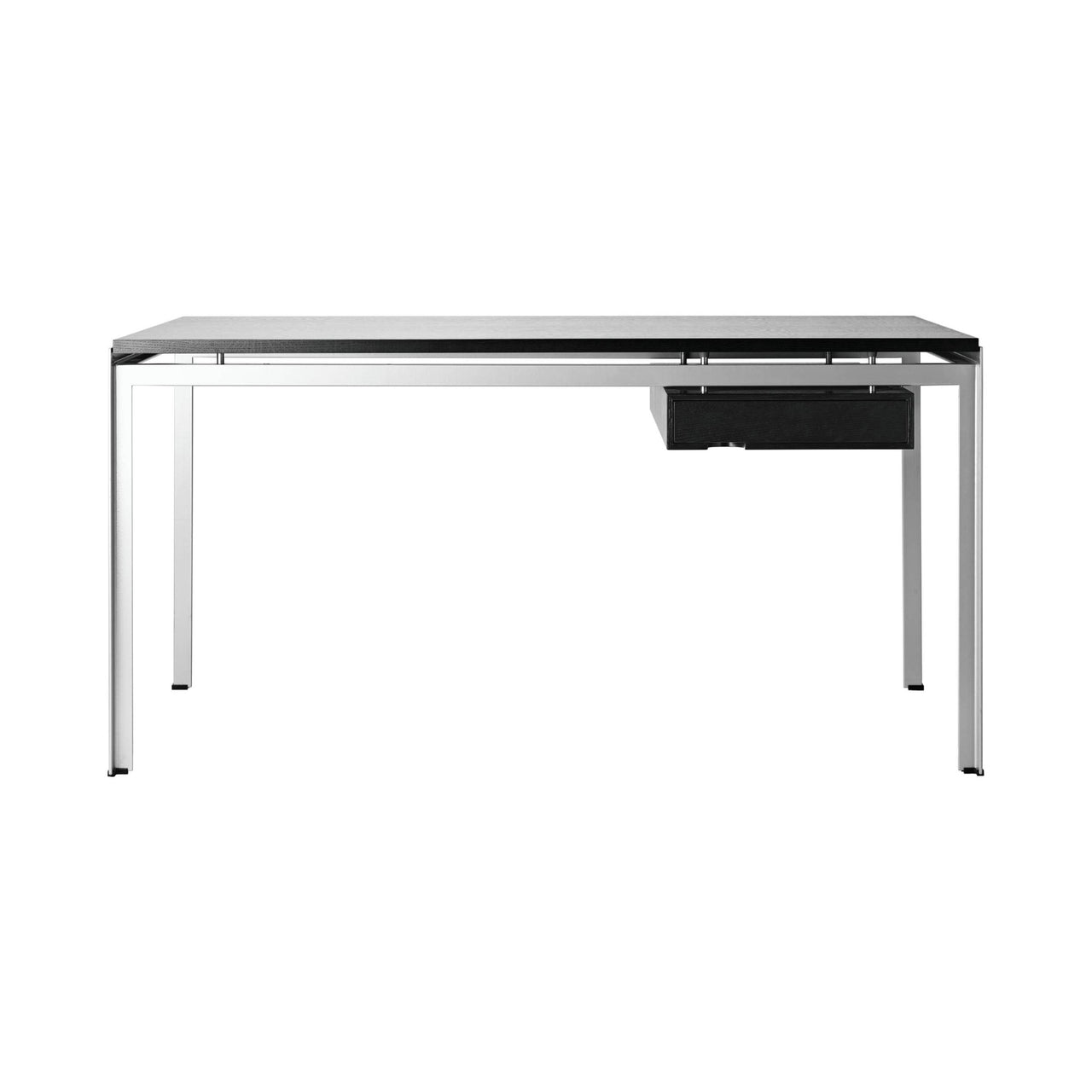 PK52A Student Desk: Black + Grey Laminate + With Black Oak Drawer