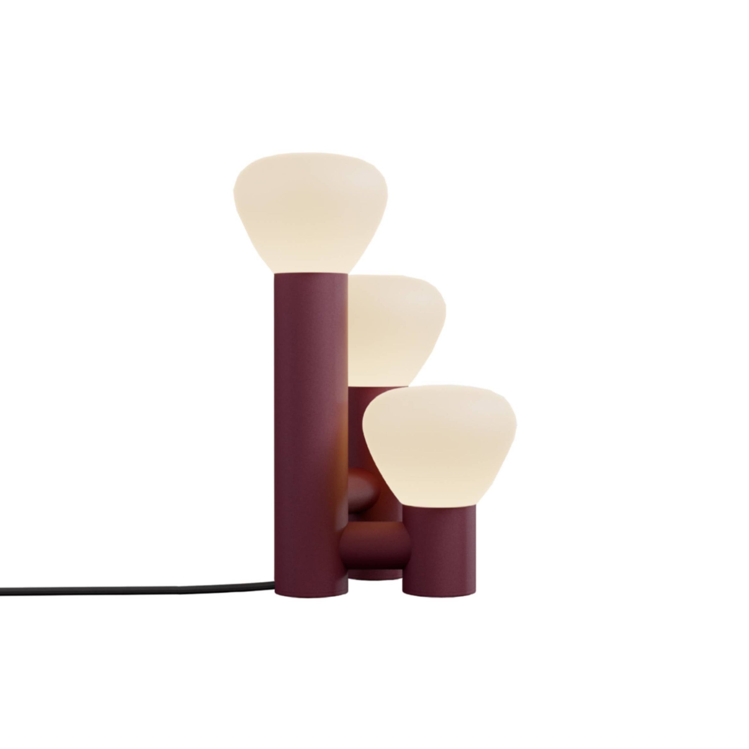 Parc 06 Table Lamp: Footswitch +  Burgundy + Black