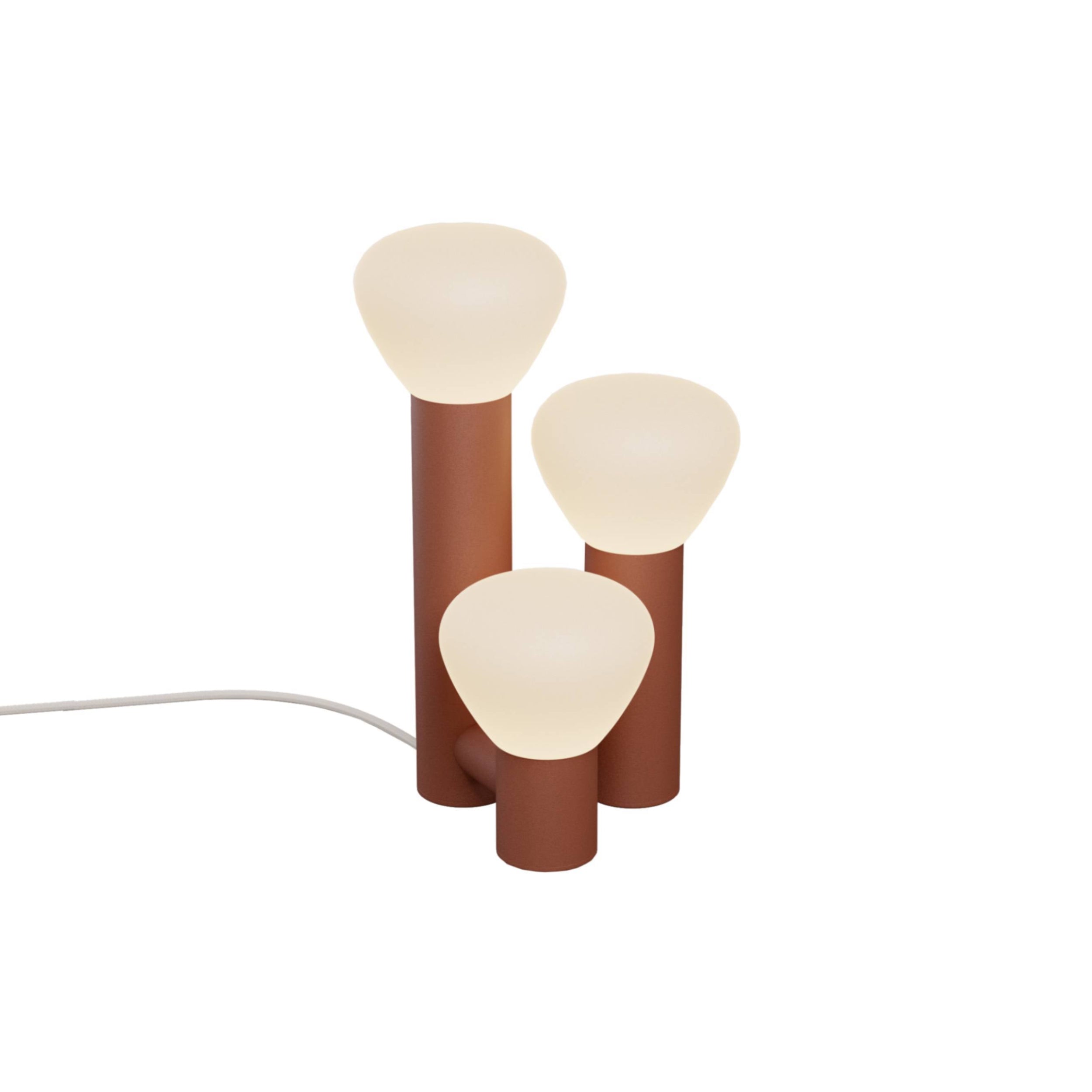 Parc 06 Table Lamp: Footswitch + Terracotta + Beige