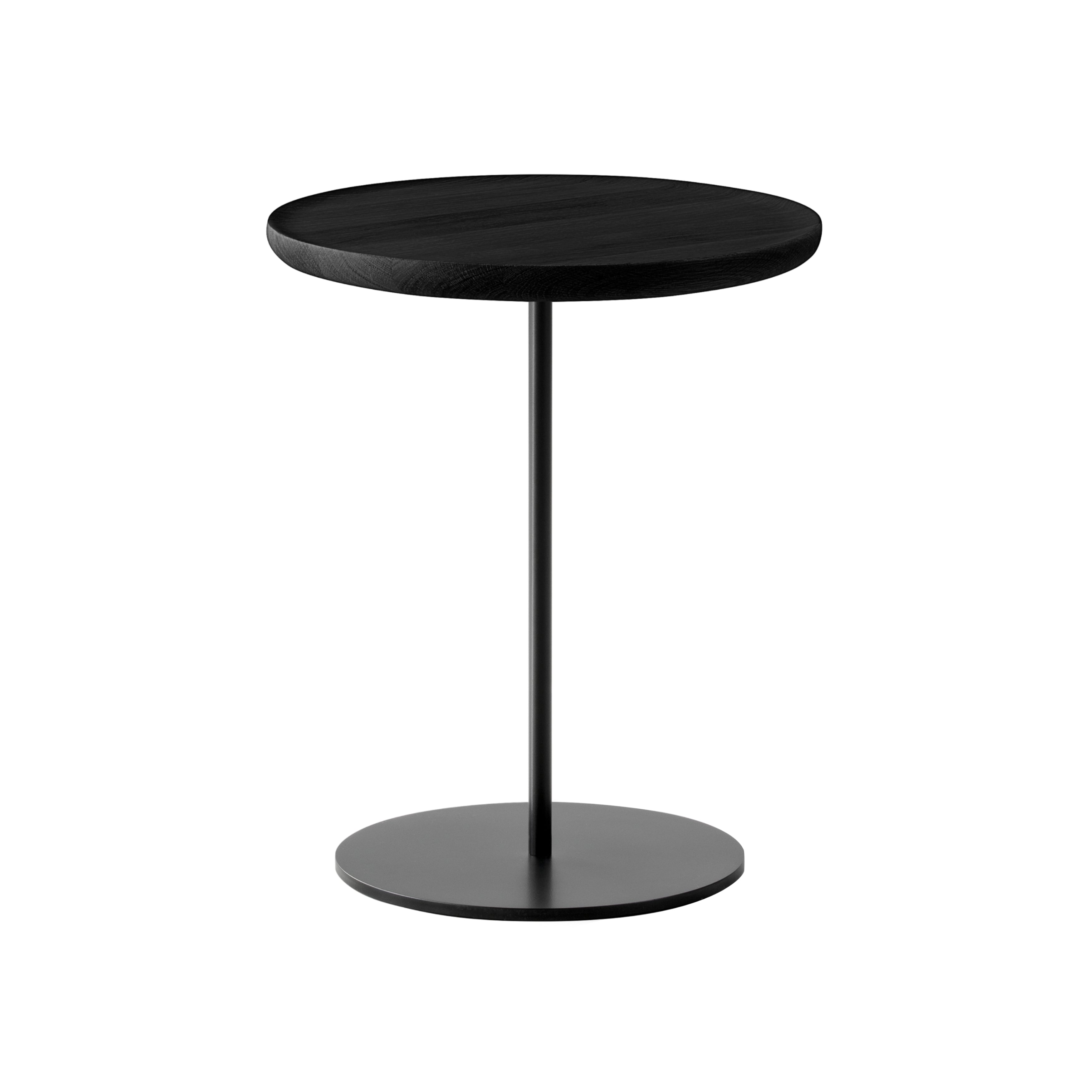 Pal Table: Small + High + Black Lacquered Oak + Black