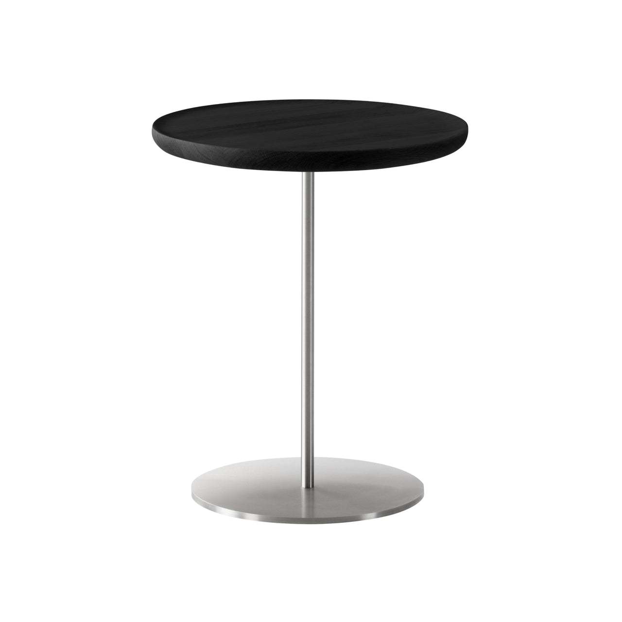 Pal Table: Small + High + Black Lacquered Oak + Stainless Steel