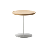 Pal Table: Small + Low + Lacquered Oak + Stainless Steel