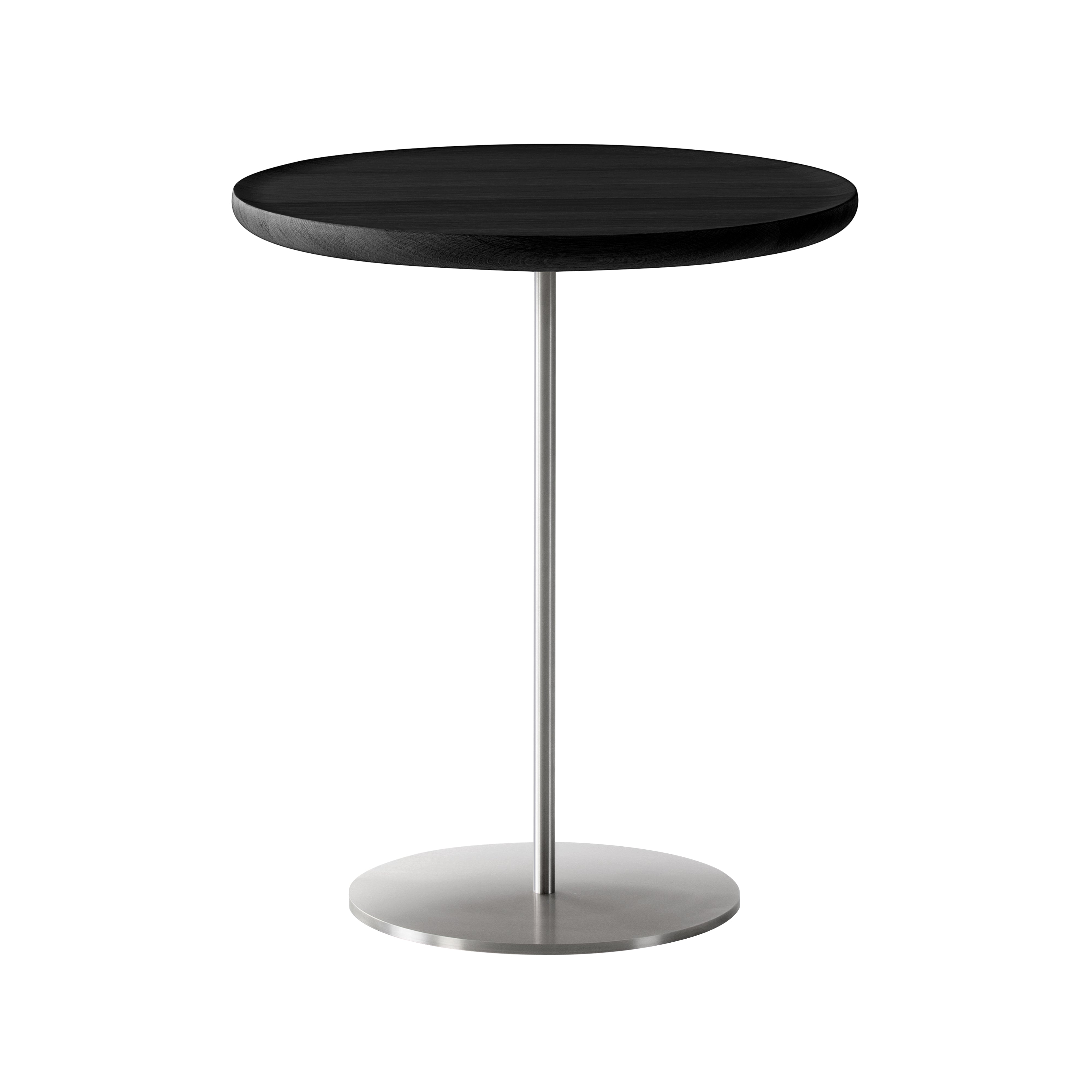 Pal Table: Large + High + Black Lacquered Oak + Stainless Steel