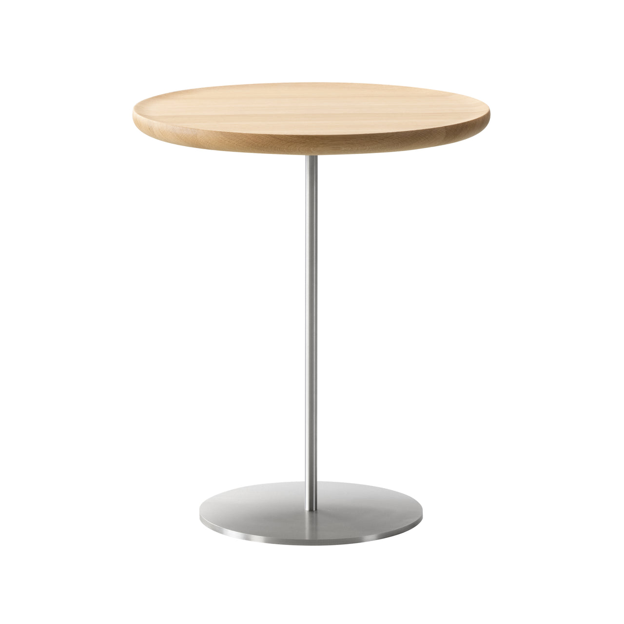 Pal Table: Large + High + Lacquered Oak + Stainless Steel