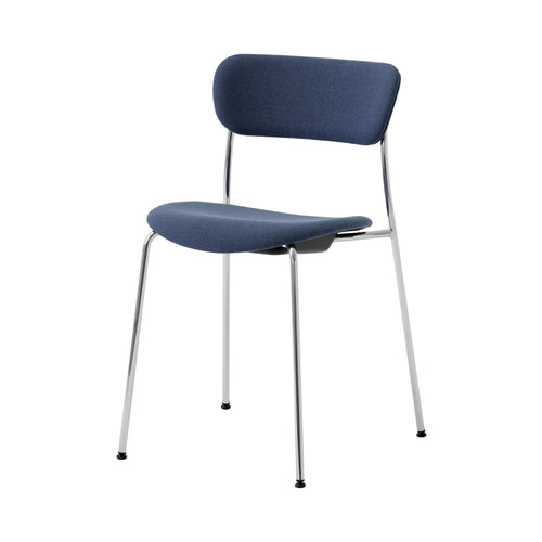 Pavilion Stacking Chair AV12: Fully Upholstered + Chrome
