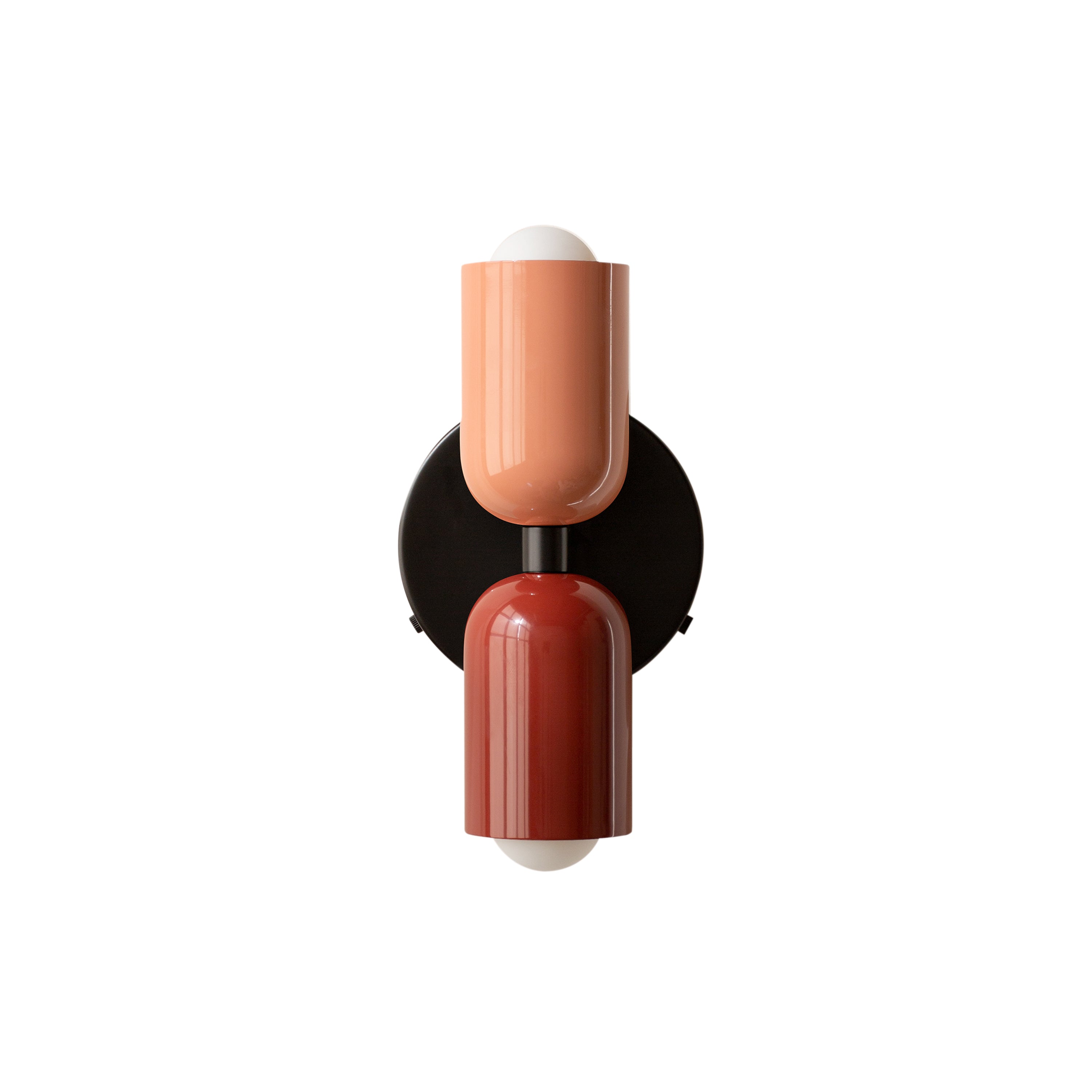 Up Down Sconce: Duo-Tone: + Peach + Oxide Red + Hardwire