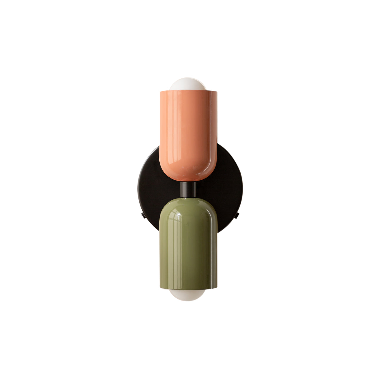 Up Down Sconce: Duo-Tone: + Peach + Reed Green + Black